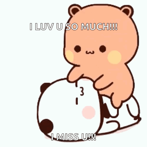 Luv U Mimibubu Kissing Bear Panda GIF