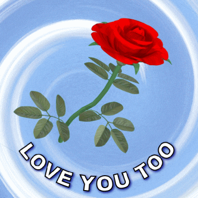 Luv U Too Spinning Red Rose GIF