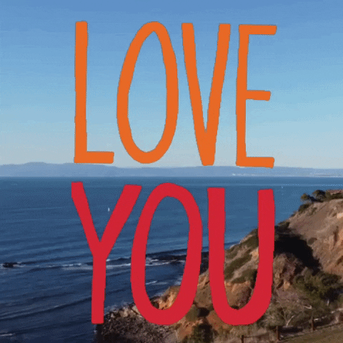 Luv U Transforming Heart Beach Background GIF