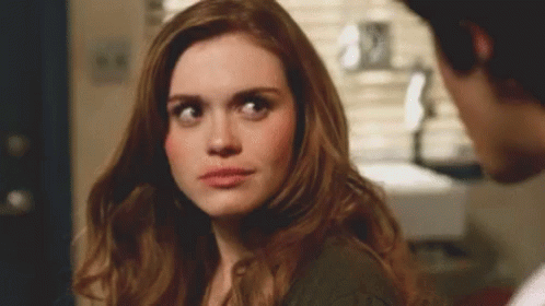 Lydia Martin Looking Up And Down GIF