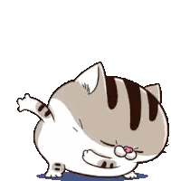 Lying Cat with Pink Nose and Closed Eyes