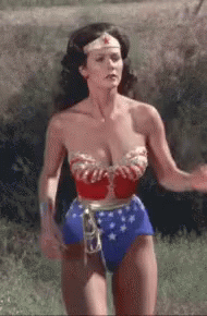 Linda Carter Wonder Woman Running GIF