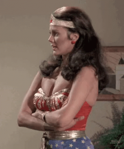 Linda Carter Wonder Woman Waiting GIF