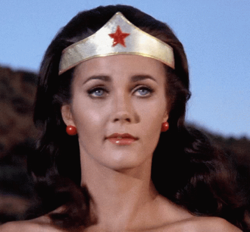 Linda Carter Wonder Woman Shaking Head GIF