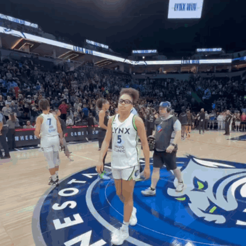 Lynx Basketball Player In Glasses On Court GIF
