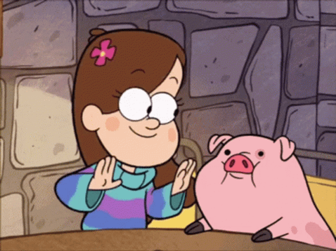 Mabel Pines In Gravity Falls With Pink Pig GIF