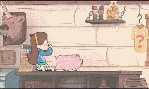 Mabel Pines Walking With Pig GIF