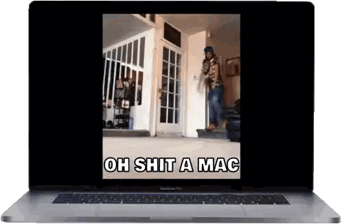 MacBook Pro Showing Oh Shit Video