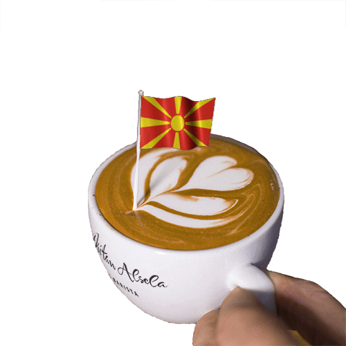 Macedonia Flag Topped Coffee GIF