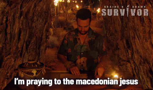 Macedonia Joey Survivor Prays GIF