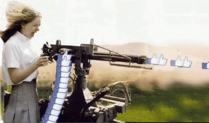 Machine Gun Thumbs Up Bullets GIF