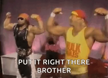 Macho Man Flexing Muscles GIF