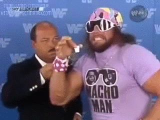 Macho Man Tipping Over GIF