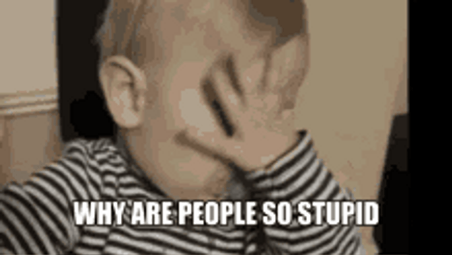 Mad Baby Face Palm Stupid People GIF