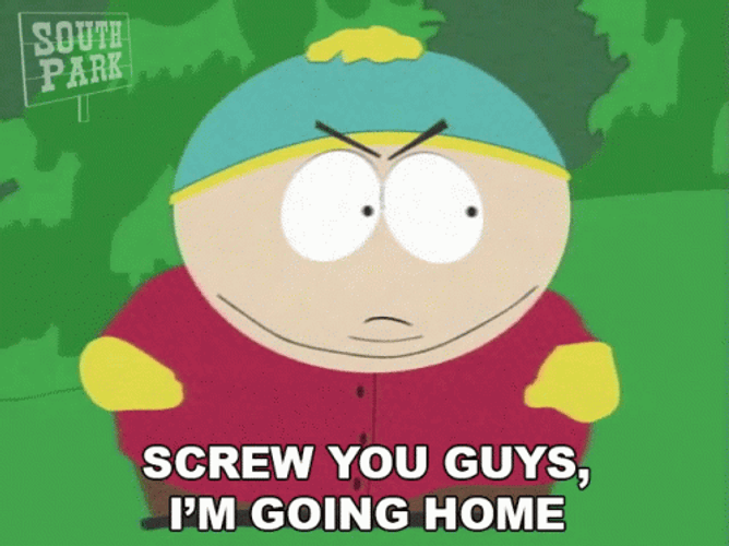 Mad Eric Cartman Walking Out GIF