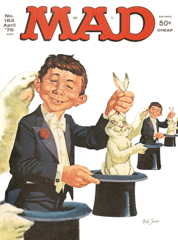 Mad Magazine Rabbit Magician Loop GIF