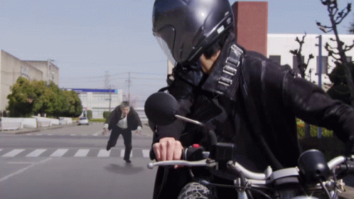 Mad Man Chasing Motorbike Meme GIF