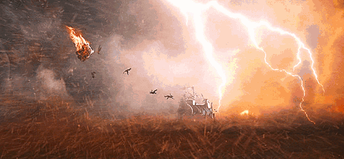 Mad Max Fury Road Warriors Caught Up By Desert Fire Tornado GIF