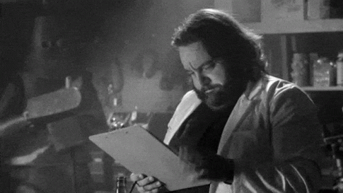 Mad Scientist Clipboard Robot Interrupted GIF