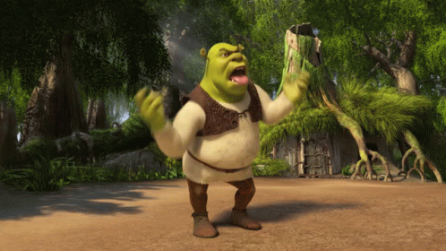 Mad Shrek Making Faces GIF