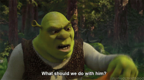 Mad Shrek Picking Up Puss In Boots GIF