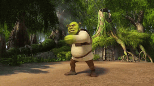 Mad Shrek Punching Himself GIF