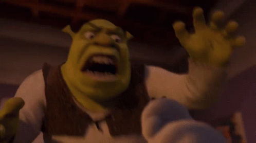 Mad Shrek Scaring An Animal GIF