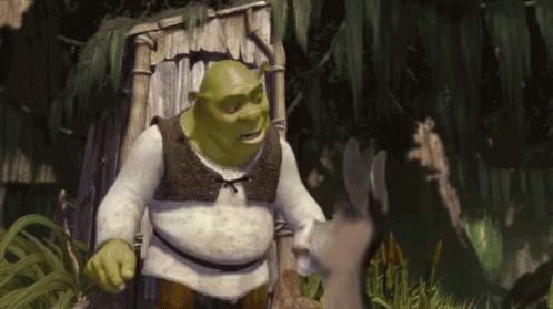 Mad Shrek Turning His Back On Donkey GIF