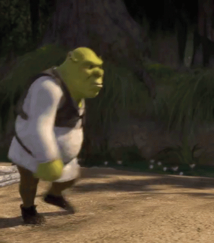 Mad Shrek Walking Away GIF