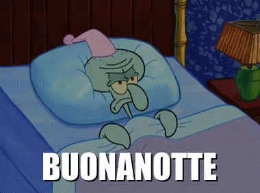 Mad Squidward In Bed Buona Notte GIF