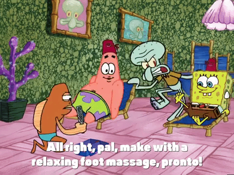 Mad Squidward Wants Foot Massage Pronto GIF