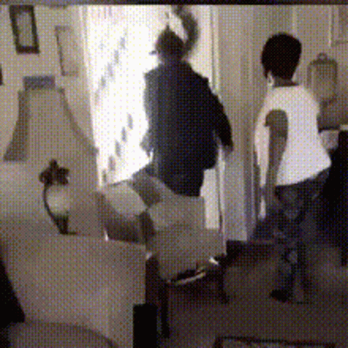 Mad Woman Slamming Door To Visitor GIF