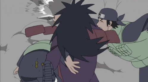 Madara Uchiha Rinnegan Sharingan Fighting Men Naruto GIF