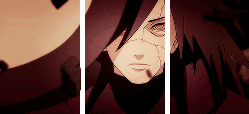 Madara Uchiha Staring While Rocks Floating GIF