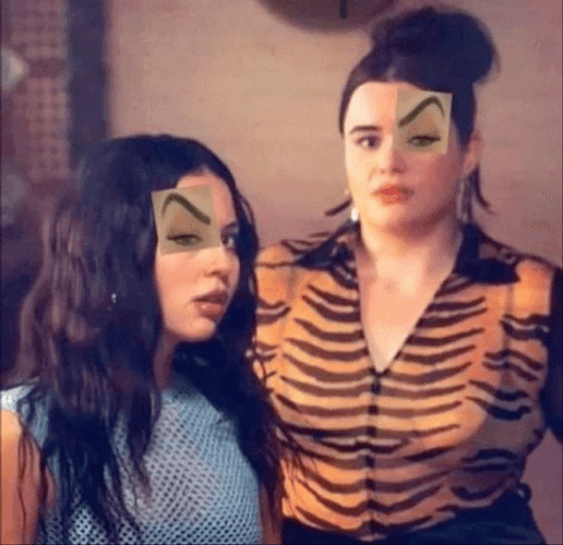 Maddy Perez Funny Eyebrow Curl Face App GIF