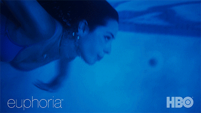 Maddy Tender Moments In Pool Euphoria GIF