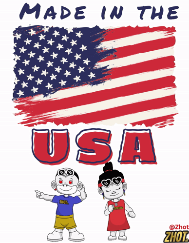 Made in the USA Poster with Flag