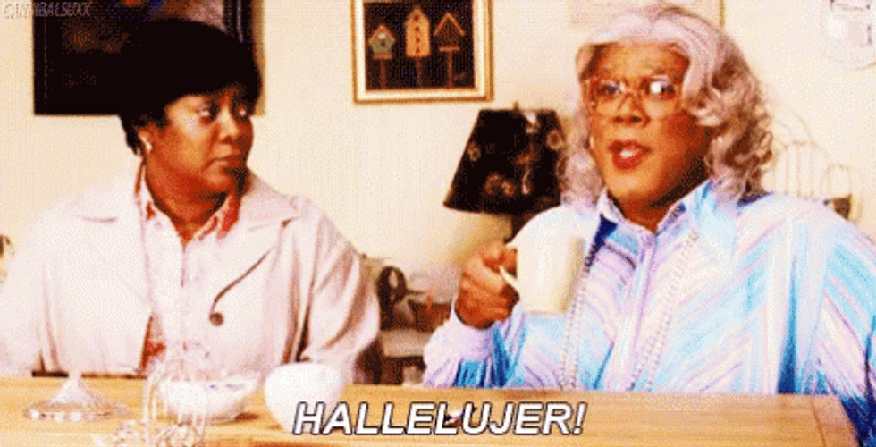 Madea Drinking Coffee Hallelujar Meme GIF
