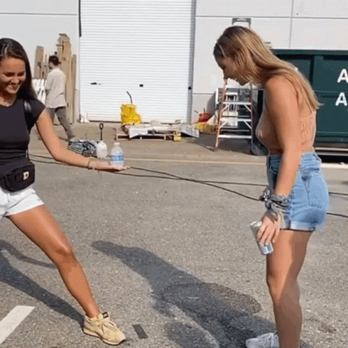 Madelyn Cline Actress Hitting Water Bottle GIF
