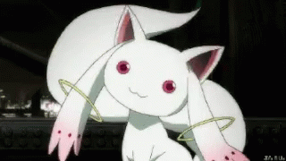 Madoka Magica Anime Cute Kyubey Wiggle Ears GIF