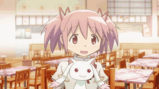 Madoka Magica Kaname Worried Panic Kyubey GIF
