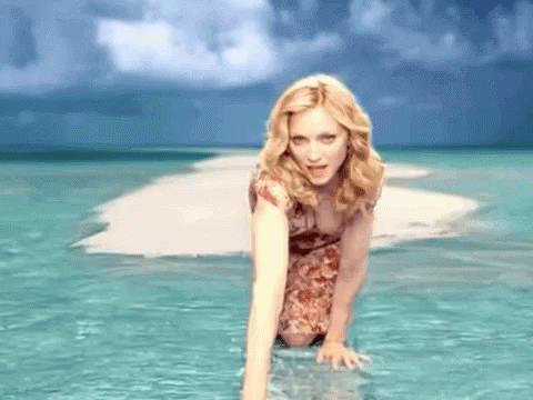 Madonna Beach Crawling GIF