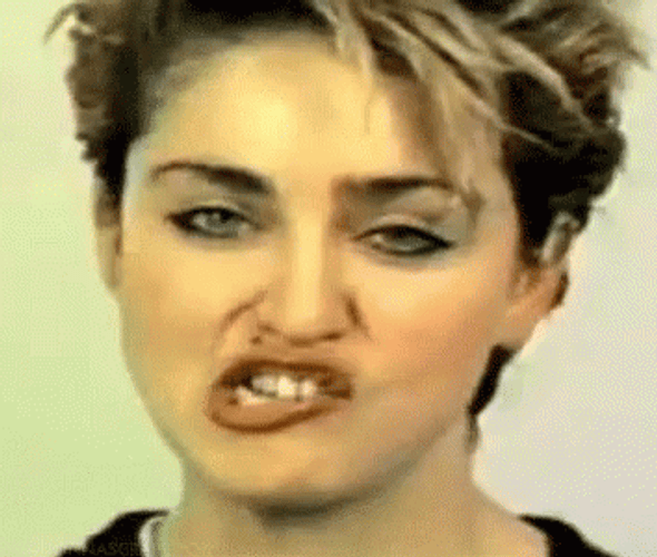 Madonna funny face gif.