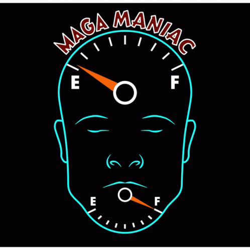 Maga Maniac Logo With Man's Head and Gauge