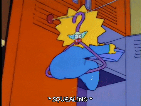 Maggie Simpson Hanging Giving Binkies GIF