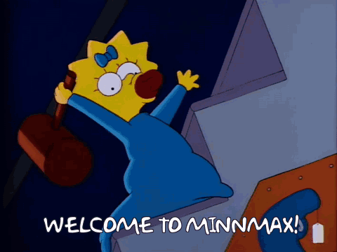 Maggie Simpson Holding Hammer Saying Welcome to Minmax