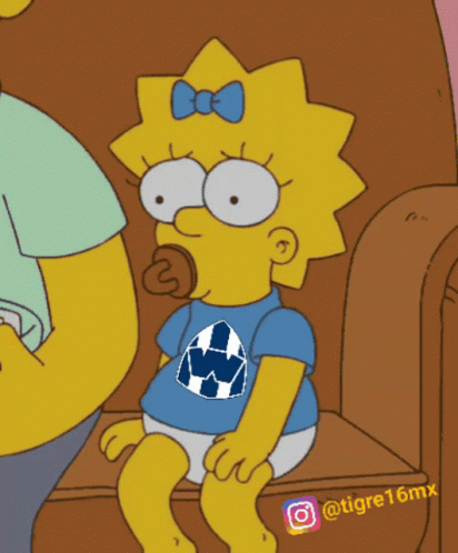 Maggie Simpson Sitting on a Couch