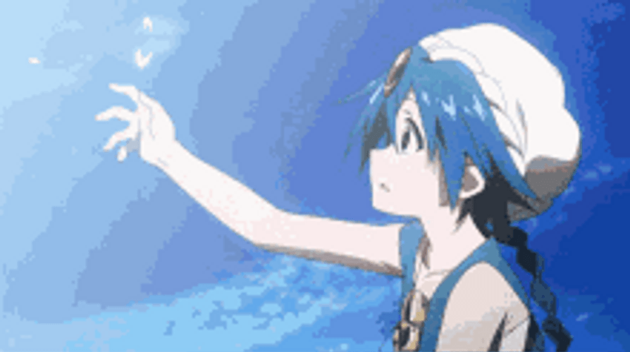 Magi Letting Go Of Butterflies GIF
