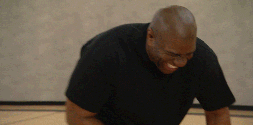 Magic Johnson Laughing Hard GIF