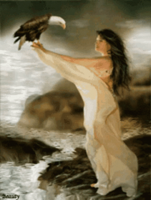 Magical Eagle Lady Animation GIF